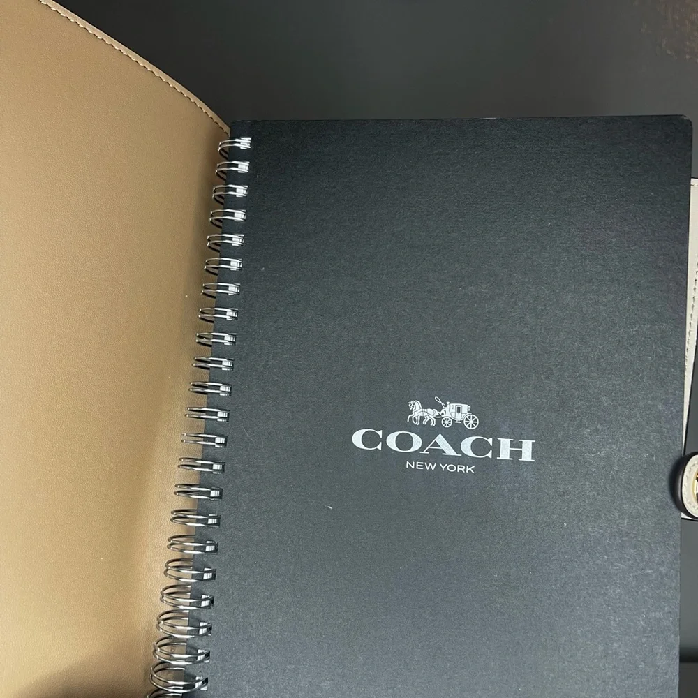 Coach Chalk Signature Snap Notebook Cover with Gold-Tone Hardware